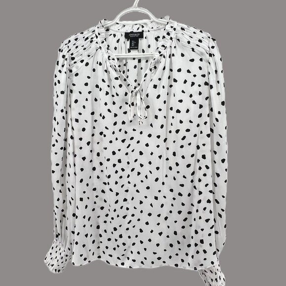 Jones & Co. Jones New York Polka Dot Blouse, Size L Feminine & Classic Preppy - Picture 1 of 10